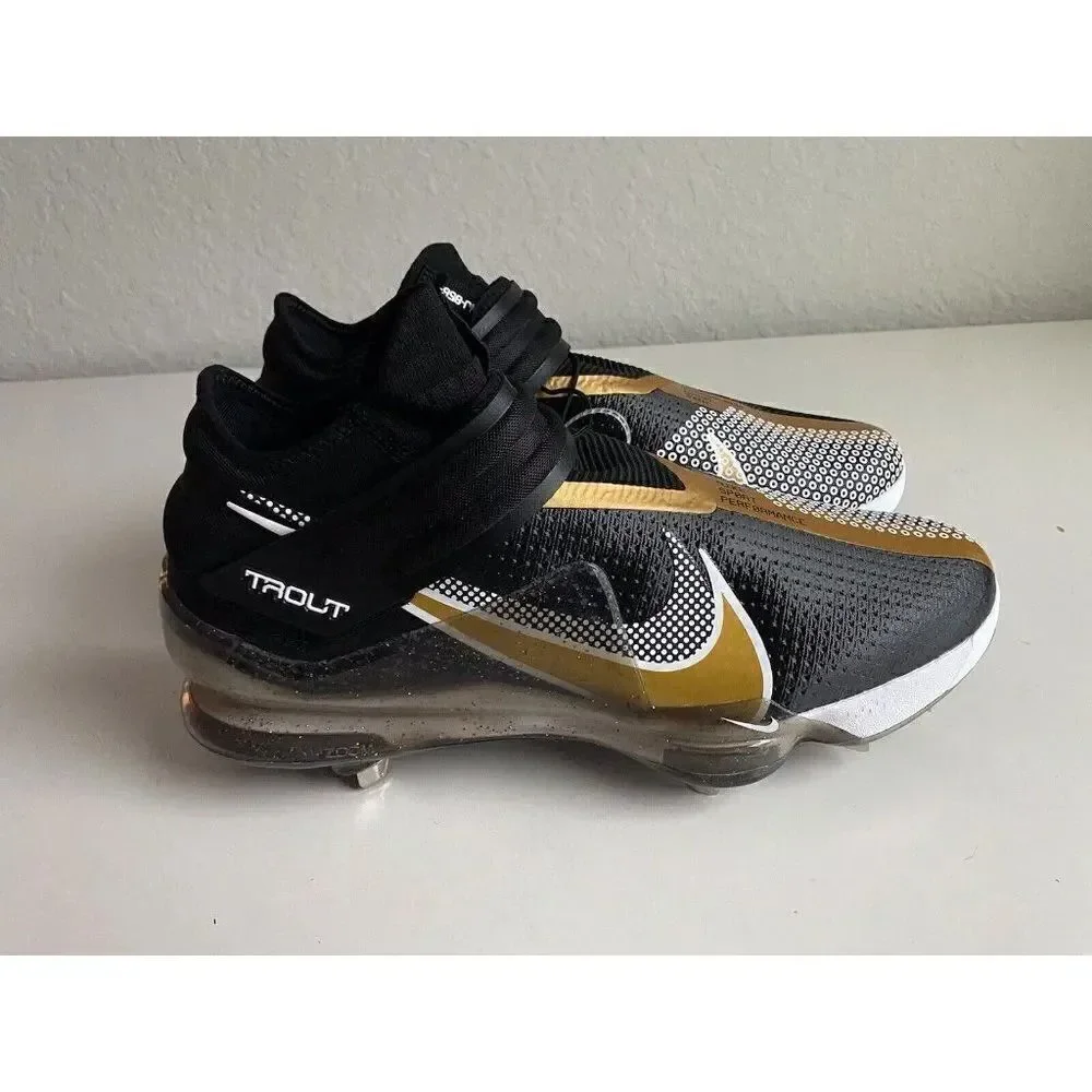 Nike Force Zoom Trout‎ 7 Baseball Cleats Black Gold White CI3134-012 Size 13.5